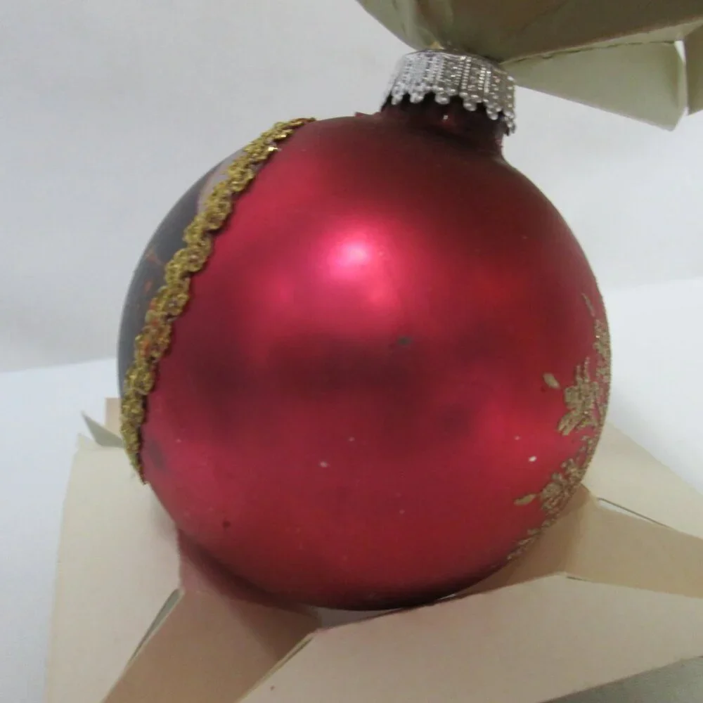Kurt Adler Mother Mary w/ Baby Jesus glass Vintage Christmas Ornament 1977